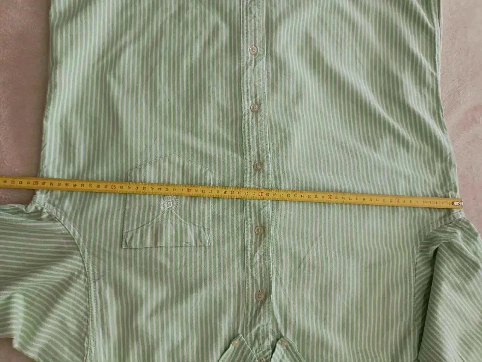 Camisa Chaps verde rayas blancas Logo bordado Talla L – photo 17